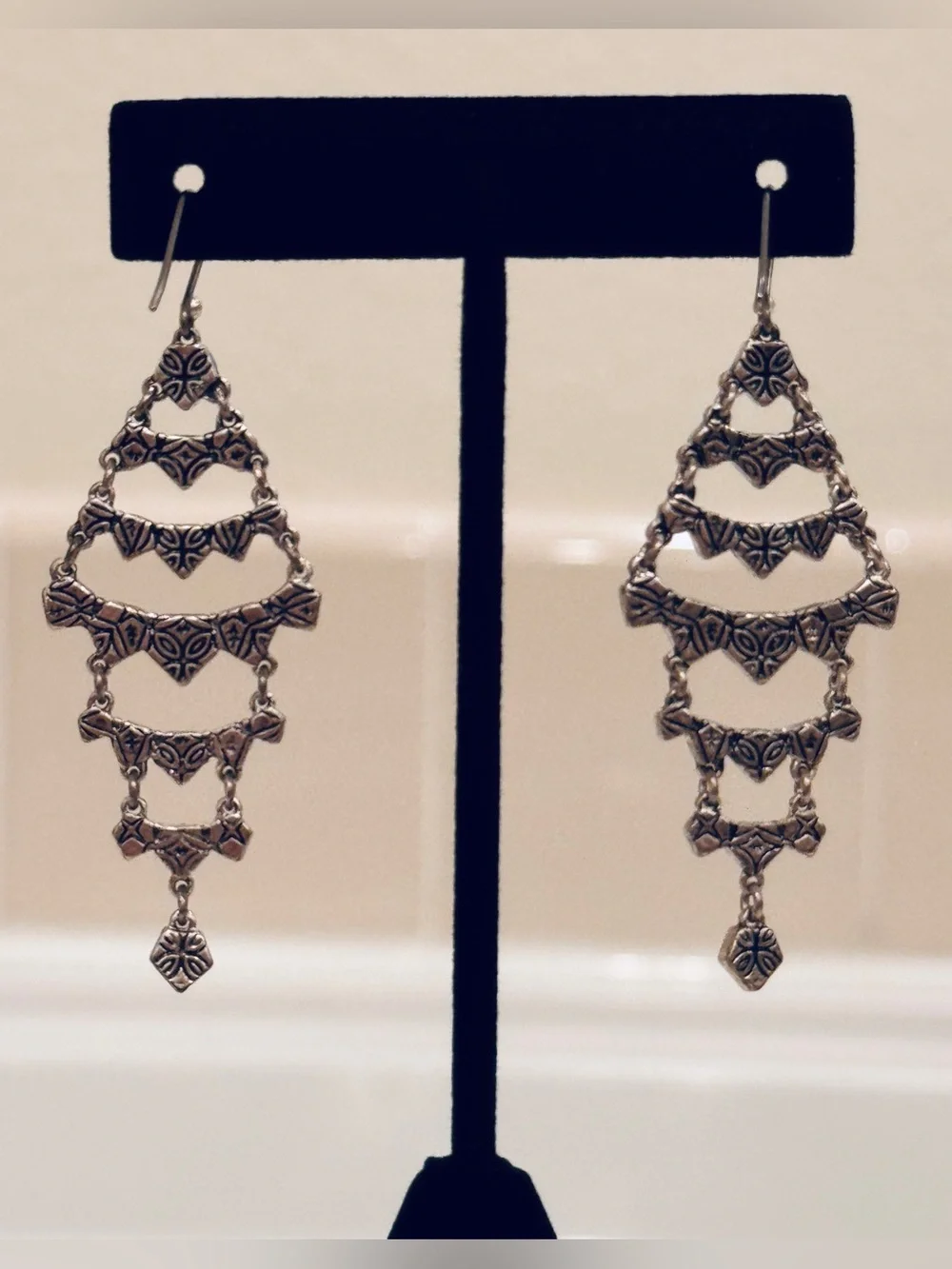 Lucky Brand “Emerson” Silver and Turquoise Chandelier Drop Earrings NEW!